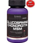 Глюкозамин 1500 мг + Хондроитин 1200 мг + MSM 1200 мг (Ultimate Nutrition) 90 таб